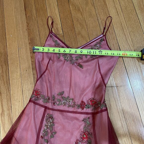 Vintage Y2K Romantic Fairy Dress by BCBG MaxAzria Women Size 2 Tulle Mesh Sequin - Picture 7 of 16